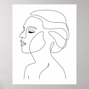 Affiche Minimaliste Abstrait belle femme ligne art