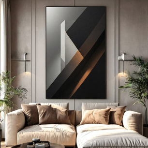 Affiche Minimaliste Abstrait Béton Sombre