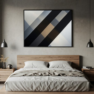 Affiche Minimaliste Abstrait Géométrique Neutre Diagonal