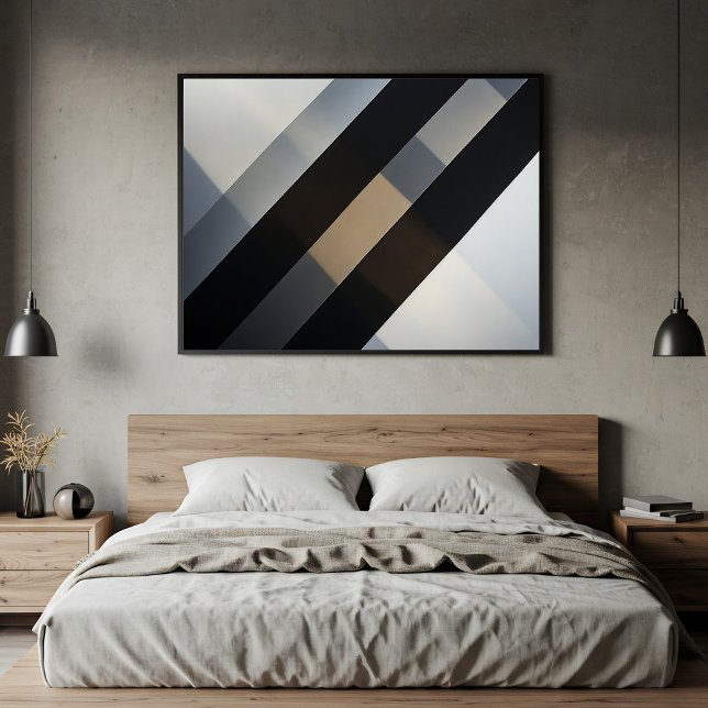 Affiche Minimaliste Abstrait Géométrique Neutre Diagonal (Créateur téléchargé)
