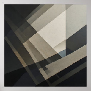 Affiche Minimaliste Abstrait Neutre Rayure Diagonale