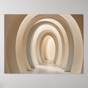 Affiche Minimaliste Archway Géométrique Architecture Beige
