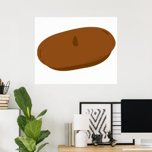 Affiche Minimaliste Brown Beret Casquette français