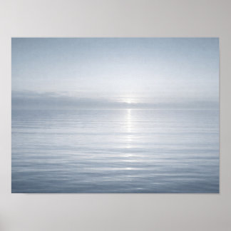 Affiche Minimaliste Calme Horizon de l'océan bleu Soleil R