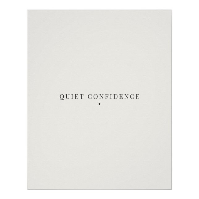 Affiche minimaliste Confiance discrète  (Devant)