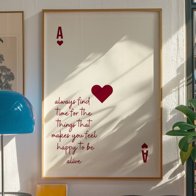 Affiche minimaliste d'affirmation As de cœur Amour (Créateur téléchargé)