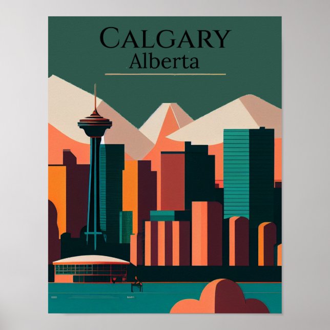 Affiche Minimaliste de Calgary (Devant)