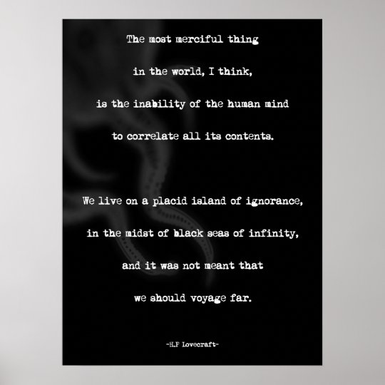 Affiche Minimaliste De Citation De Hp Lovecraft Zazzle Fr