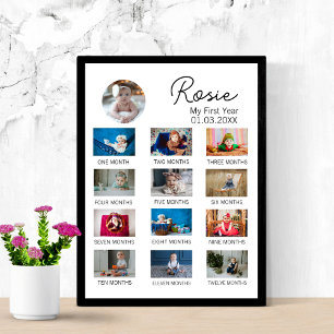Affiche Minimaliste de première année bébé 1er anniversair