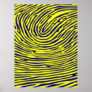 Affiche Minimaliste d'empreintes digitales jaunes