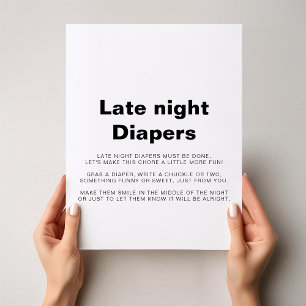Affiche Minimaliste Élégant Formel Late Night Diapers
