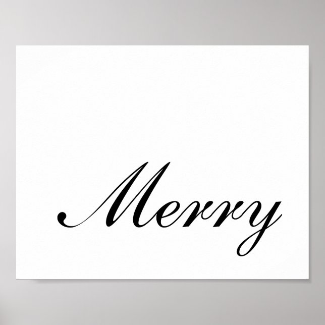 Affiche Minimaliste Joyeux Script  (Devant)