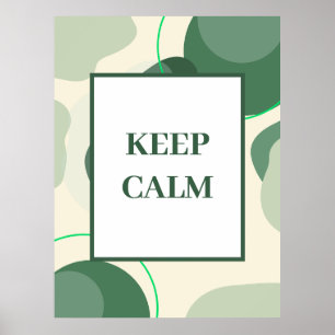 Affiche Minimaliste « Keep Calm » Art Abstrait Vert Sauge