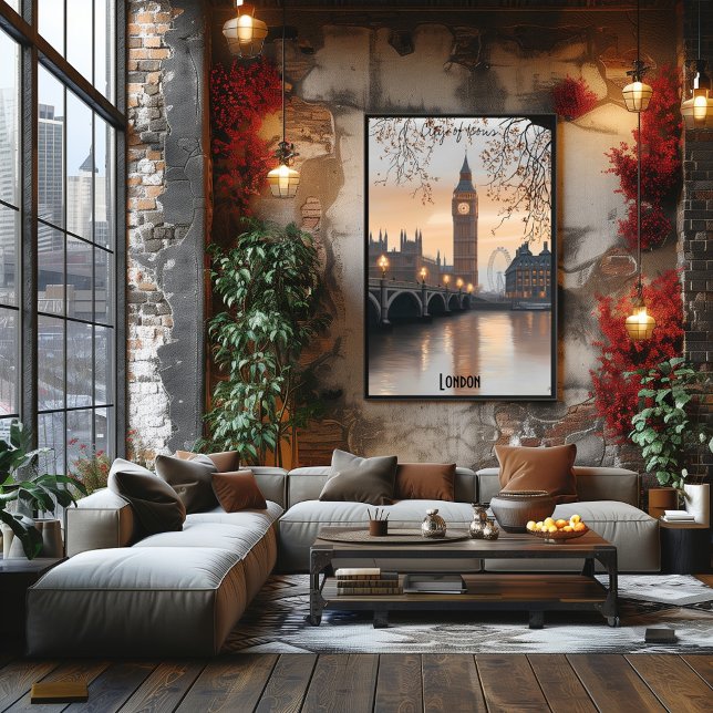 Affiche Minimaliste Londres Skyline - tons doux Art britan (Créateur téléchargé)