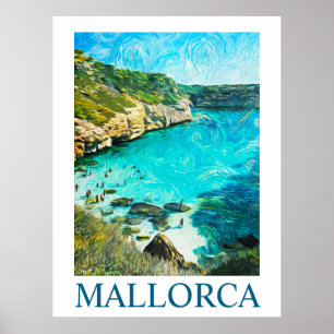 Affiche Minimaliste Majorque Espagne Peinture à l'huile Mé