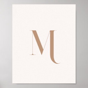 Affiche Minimaliste Moderne Monogramme Initial Personnalis