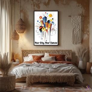 Affiche Minimaliste motivationnel Abstrait Urbain Skyline