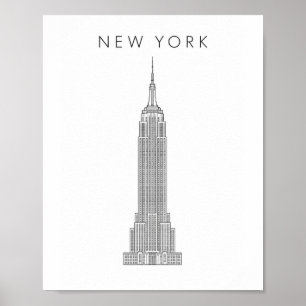 Affiche Minimaliste New York Empire State Building