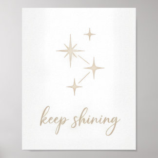 Affiche Minimaliste Or "Keep Shining" Constellation d'étoi