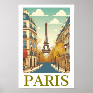 Affiche Minimaliste Paris France Tour Eiffel Parisien