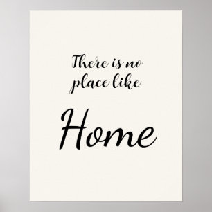 Affiche Minimaliste Pas d'endroit comme chez soi Blanc