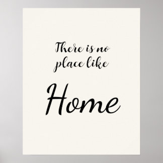 Affiche Minimaliste Pas d'endroit comme chez soi Blanc