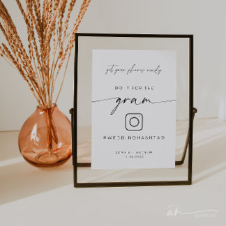 Affiche Minimaliste Pour Le Signe Gram | Hashtag Mariage