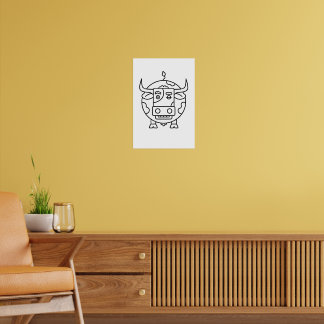 Affiche minimaliste Taureau Clueless
