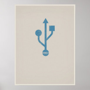 Affiche minimalistic d'USB