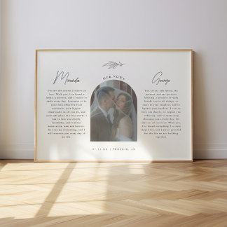 Affiche Minimalistic Script Wedding Vows w/ Photo Arch