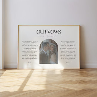 Affiche Minimalistic Wedding "Our Vows" Photo Arch