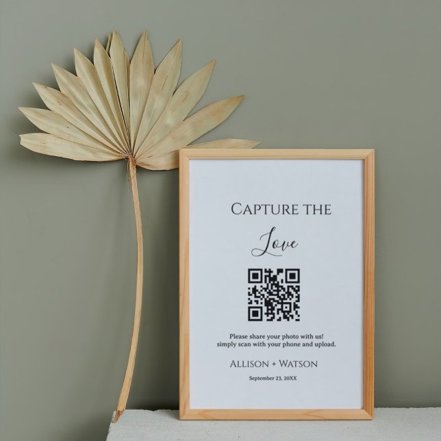 Affiche Minimlist Capturer l'amour code QR photo mariage (Créateur téléchargé)