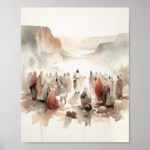 Affiche Ministère de Jésus - Aquarelle moderne Christian