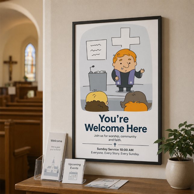 Affiche Ministre prêchant à l'assemblée (Créateur téléchargé)