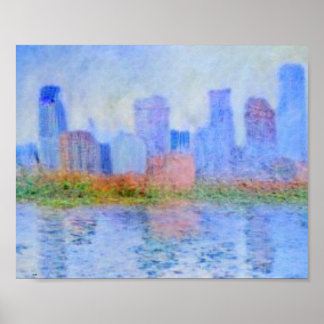 Affiche Minneapolis, City of Lakes, Monet Skyline Wood Art