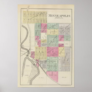 Affiche Minneapolis, le comté d'Ottawa, le Kansas
