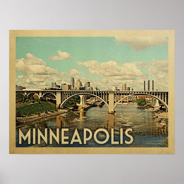 Affiche Minneapolis Minnesota Vintage voyage (Devant)