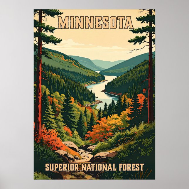 Affiche Minnesota Forêt nationale supérieure V01 (Devant)