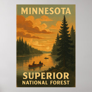 Affiche Minnesota Forêt nationale supérieure V02