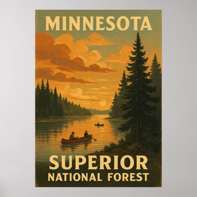 Affiche Minnesota Forêt nationale supérieure V02 (Devant)