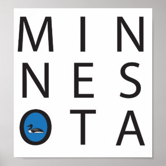 Affiche Minnesota moderne avec un huard