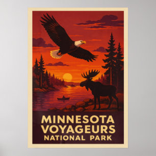 Affiche Minnesota Voyageurs Parc National V02