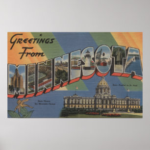 Affiche MinnesotaScènes de grandes lettresMinnesota