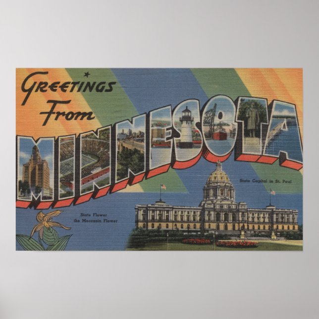 Affiche MinnesotaScènes de grandes lettresMinnesota (Devant)