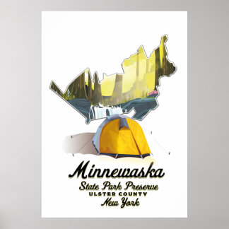 Affiche Minnewaska State Park New York Travel poster.