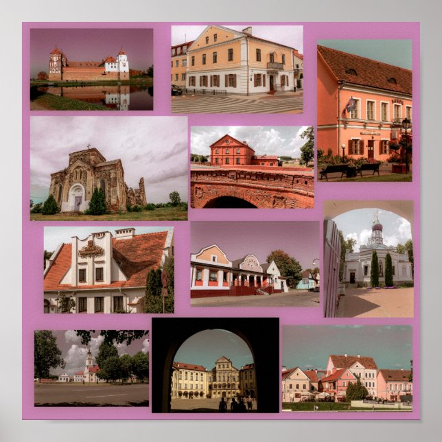 Affiche Minsk Mir Brest Architecture Bélarus (Devant)