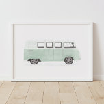 Affiche Mint Green Retro Van Nursery Décor<br><div class="desc">This original watercolor artwork ce que crafted with care for a wall of your home that needs a little bit of love!</div>
