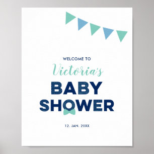Affiche Mint & Navy Panneau de bienvenue pour une Baby S