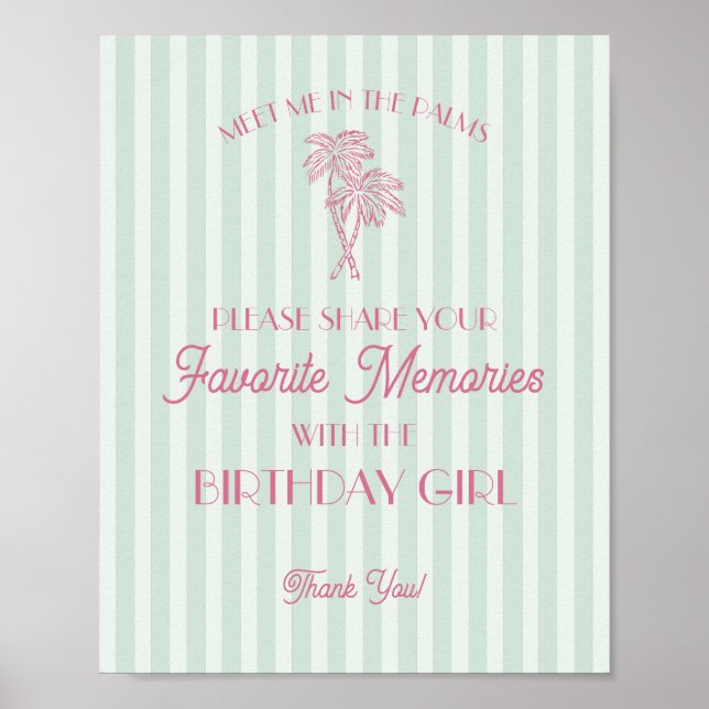 Affiche Mint Palm Springs Souvenirs favoris avec anniversa (Devant)