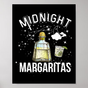 Affiche Minuit Margaritas Fête Pour Halloween Witte Cute